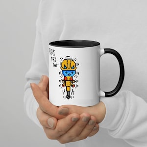 CATstruction Crew 8 -bit Jackhammer Colored Coffee Mug by Lununi (11oz)