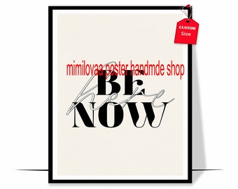 Be Here Now Poster Therapist Office Decor Psychologist Office Decor Wall Decor for Counseling Office