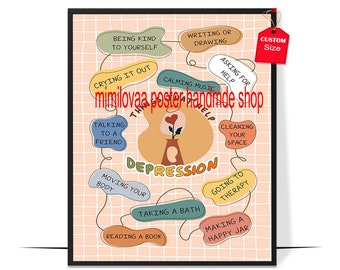 Help Depression Poster Mental Health Posterfor Classroom School Counselor Therapist Office Decor