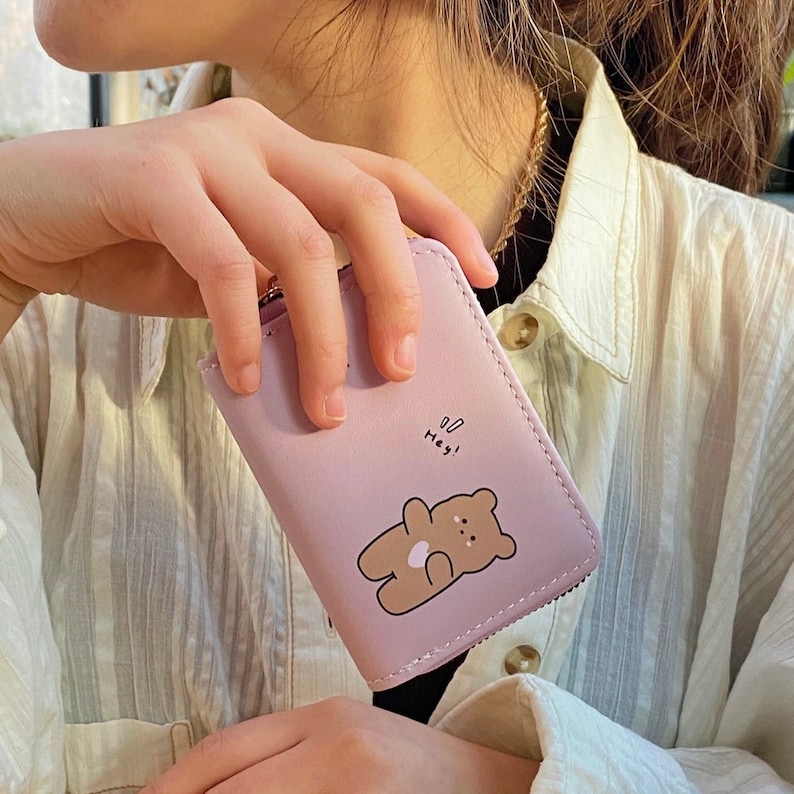 Kawaii Mini Zip-Up Wallet Card Holder image 1