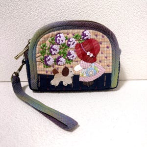 Handmade Patchwork Wristlet | Vintage Cottagecore Embroidered Pouch