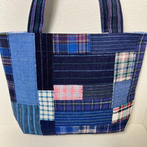 Handmade Indigo Patchwork Tote Bag With Matching Coin Purse – Vintage ...