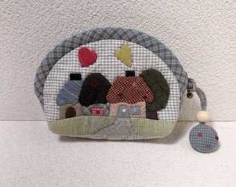 Handmade Japanese Patchwork Coin Purse | Quilted Cottagecore Pouch