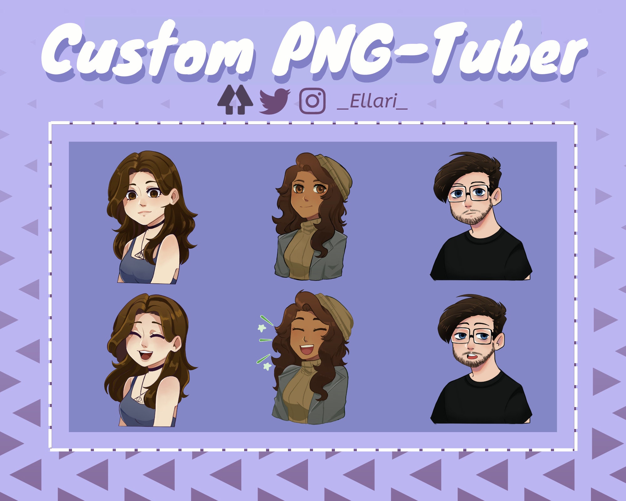 Custom Pngtuber Streaming Voice Reactive Avatar Icon Anime 