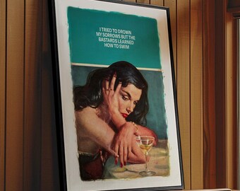 Connor Brothers Framed Pop Art Poster: Retro Funny Quote, Eclectic Home Decor