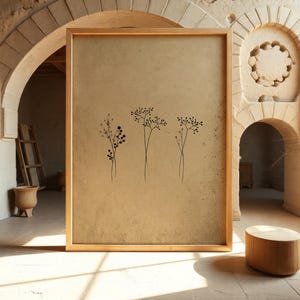 Minimal Flower Line Art Print – Elegant Botanical Wall Decor for Modern & Serene Interiors #S31