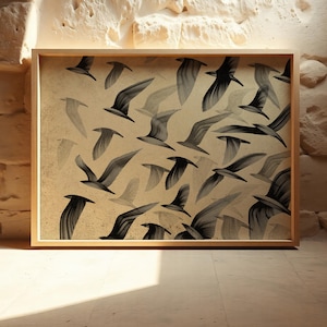Vintage Bird Drawing – Minimalist Line Art for Nature-Inspired, Elegant Wall Decor #S15