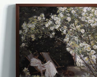 P S Krøyer ローズプリント：アンティークなフランスの田舎の庭の絵画