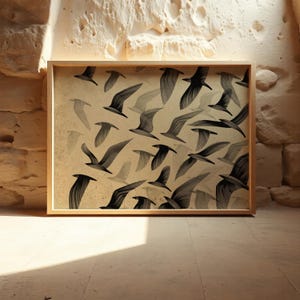 Vintage Bird Drawing – Minimalist Line Art for Nature-Inspired, Elegant Wall Decor #S15