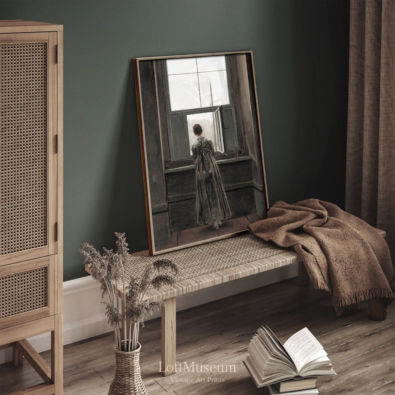 Caspar David Friedrich 1774 Vintage Framed Woman Wall Art Housewarming