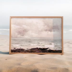 Vintage Seascape Painting - Coastal Wall Art for Beach House & Nautical Room Decor #SS59
