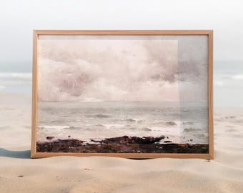 Vintage Seascape Painting - Coastal Wall Art for Beach House & Nautical Room Decor #SS59