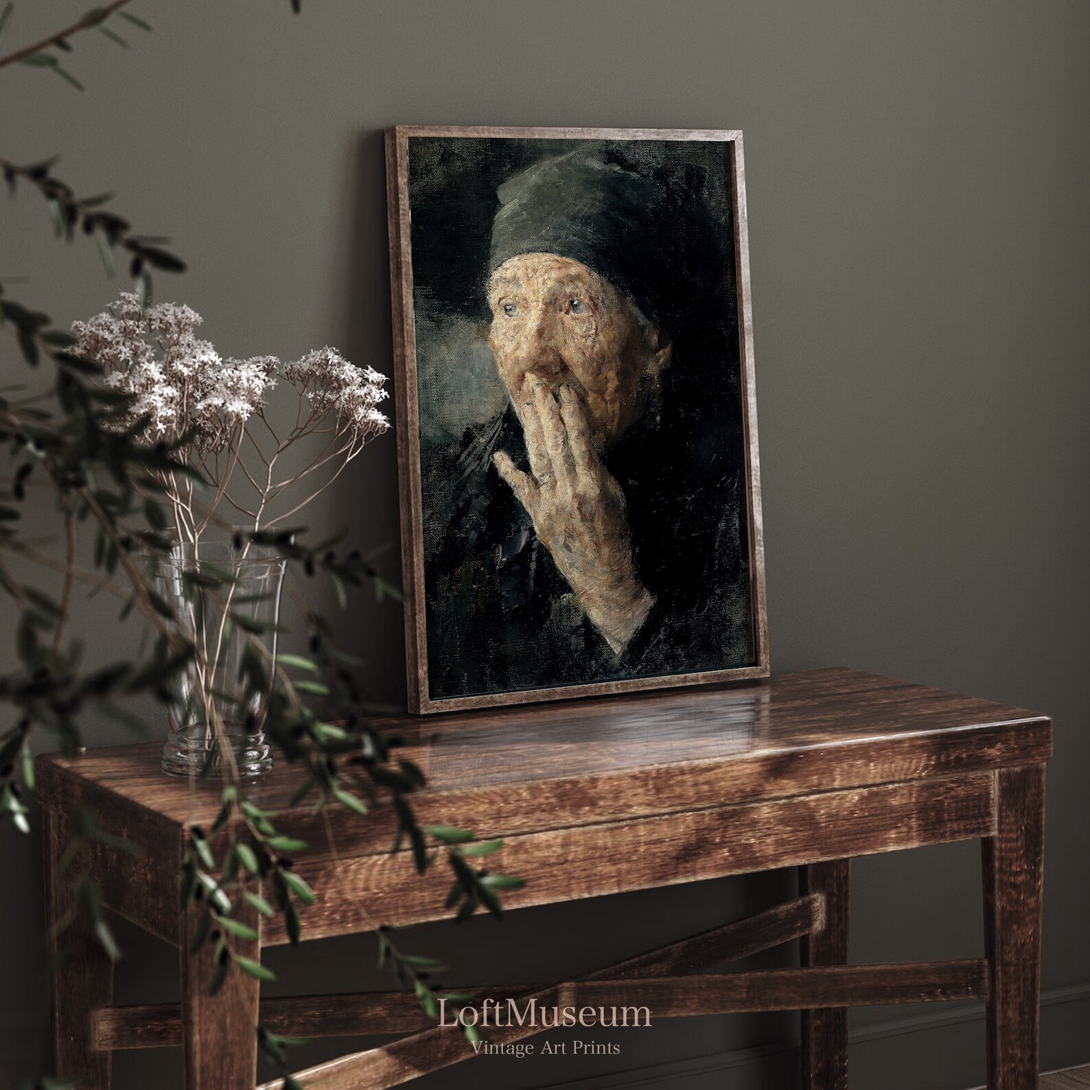 Caroline Kubin 18601945 Vintage Old Woman Portrait Oil Painting