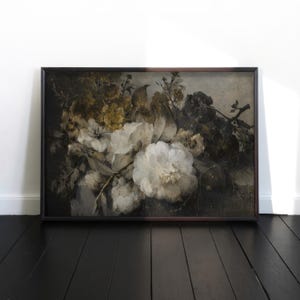 VINTAGE FLORAL ART - Moody Flower Wall Décor