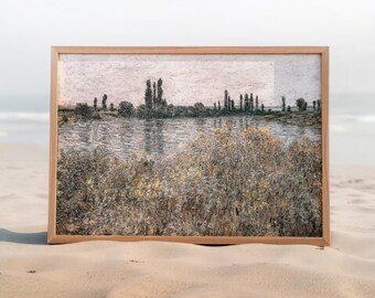 Pintura de paisaje francés vintage: decoración de pared de estilo rústico
