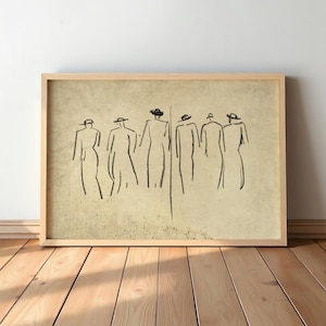 Minimalistische Figuren Skizze - Moderne Linie Kunstdruck für ruhige, elegante & stilvolle Dekoration #S11