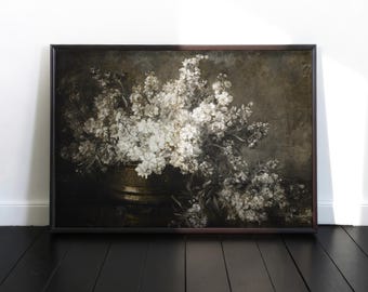 VINTAGE FLOWER PAINTING - Antique Floral Wall Art