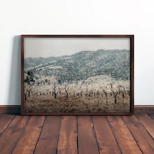 Orchard Landscape Wall Art – Tranquil Countryside Decor, Vintage Autumn Garden Print for Home #LS61
