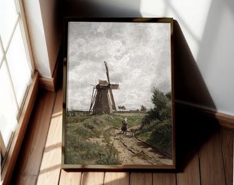 VINTAGE WINDMILL ART - Rustic Farmhouse Decor