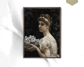 ARTE DE MUJER VICTORIANA - Retrato vintage enmarcado
