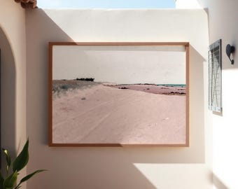 Beach Wall Art, Tranquil Coastal Drawing, Serene Ocean Landscape Summer Home Decor #SS51