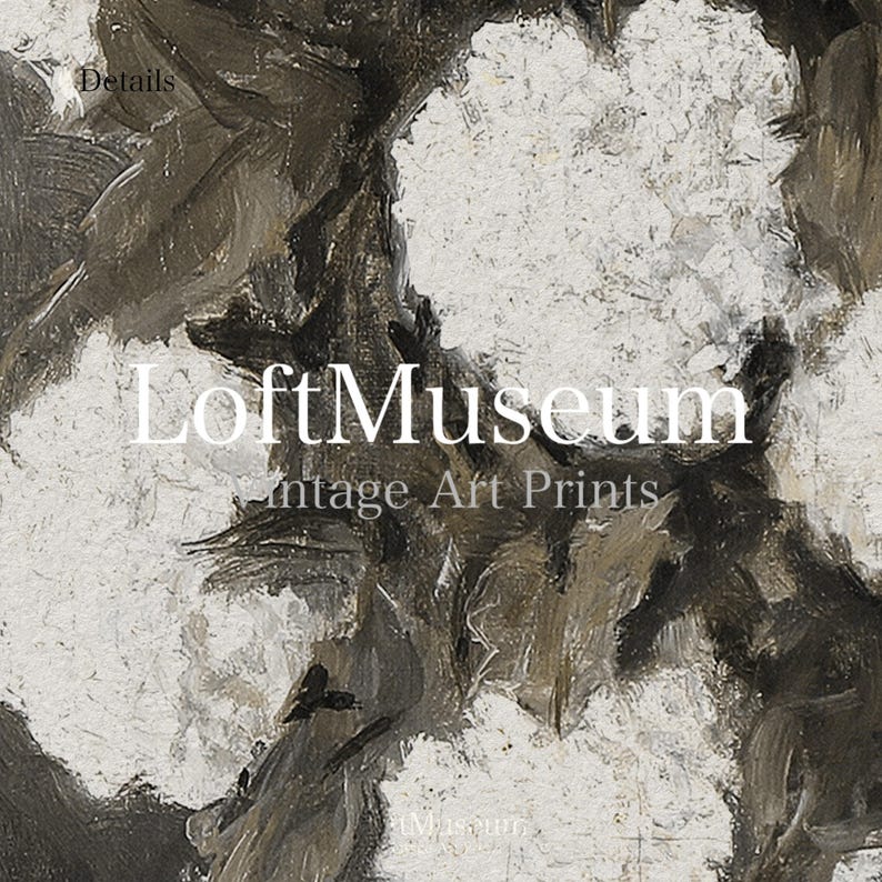 a painting of a white and black flower