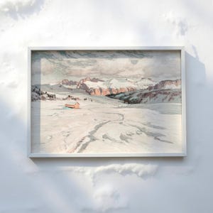 VINTAGE WINTER PAINTING - Rustic Farmhouse Decor