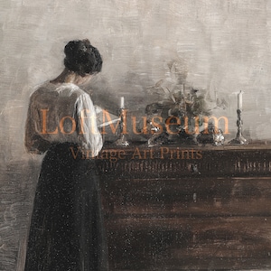 Antique Oil Painting Portrait of Rustic Woman Wall Art