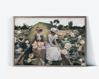 Lotus Lilies • Vintage Oil Painting • Classical Art Print • MUSEUM GRADE PAPER • F44