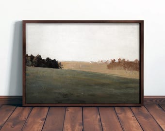 LANDSCAPE ART PRINT - Minimalist Vintage Farmhouse Decor