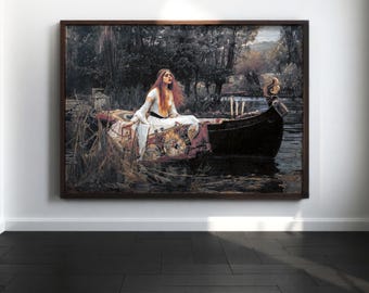 JOHN WILLIAM WATERHOUSE Poster - The Lady of Shalott Art Print Decor
