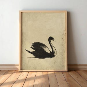Antique Swan Art - Vintage Animal Wall Art for Farmhouse & Country Decor #S36