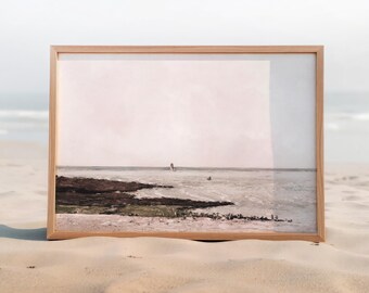Coastal Wall Art - Vintage Ocean Painting for Beach House Decor & Serene Living Room Style #SS64