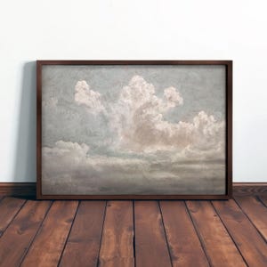 Cloud Landscape Drawing - Minimalist Sky Wall Art for Relaxing Home Aesthetic & Modern Decor #LS78