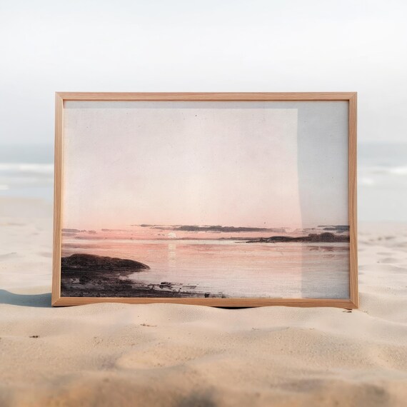 額縁壁掛け風景✨✨sunsetbeach 海写真付き️ 海の写真 海の景色 ポスター キャンバス絵画 きれい 海辺 風景写真 海