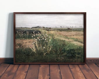VINTAGE LANDSCAPE PAINTING - Antique Farmhouse Art