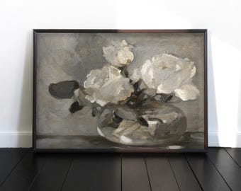 ANTIEK ROZENSCHILDERIJ - Vintage muurkunst