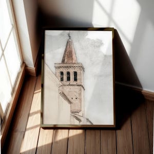 VINTAGE ETCHING - Rustic Cityscape Wall Art