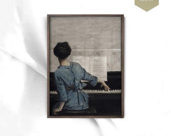 WILLIAM MERRITT CHASE Vintage Wall Art - Piano Painting