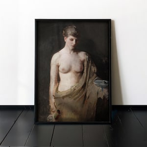 VINTAGE OIL PAINTING - Abbott Handerson Thayer Woman Art