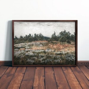VINTAGE LANDSCAPE ART - Muted Green Decor