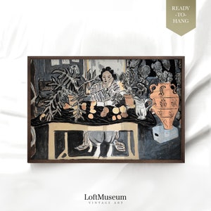 RITRATTO DI DONNA DI MATISSE - Dipinto ad olio con cornice d&#39;epoca