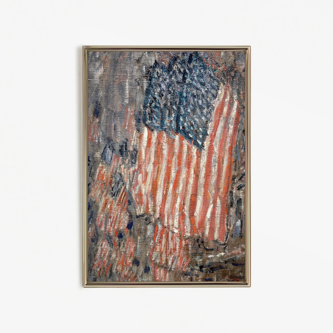 Flag Painting America Wall Art Flag Art Patriotic Vintage Print ...