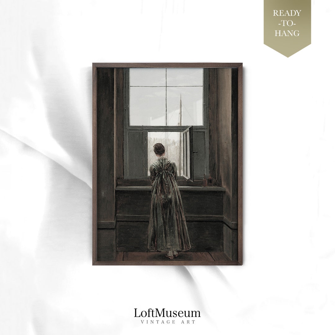 Caspar David Friedrich 1774 Vintage Framed Woman Wall Art Housewarming
