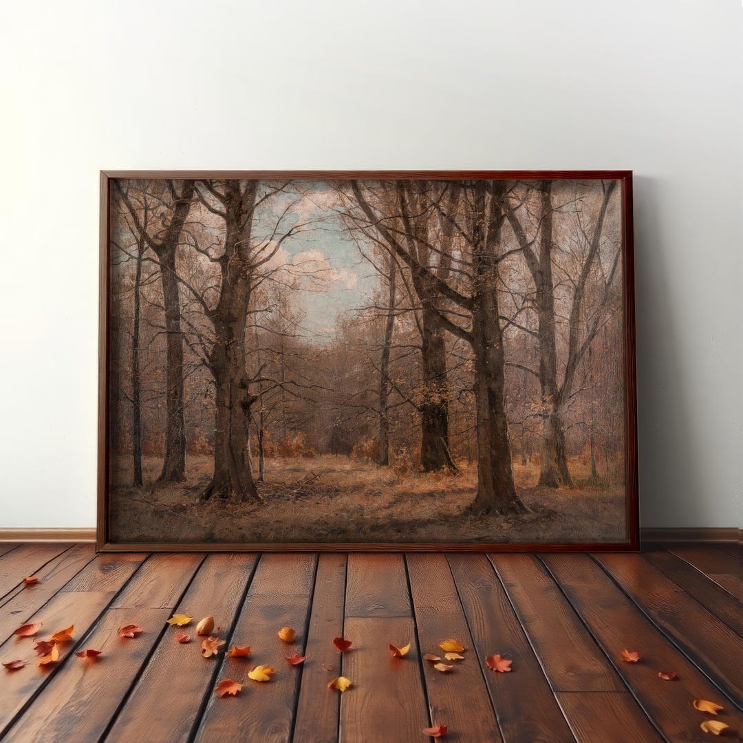 Autumn Forest Wall Art – Vintage Fall Landscape Print for Cozy Seasonal ...