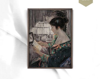VINTAGE OIL PAINTING - Framed Woman Portrait