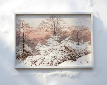 RUSTIC WINTER PAINTING - Vintage Landscape Art