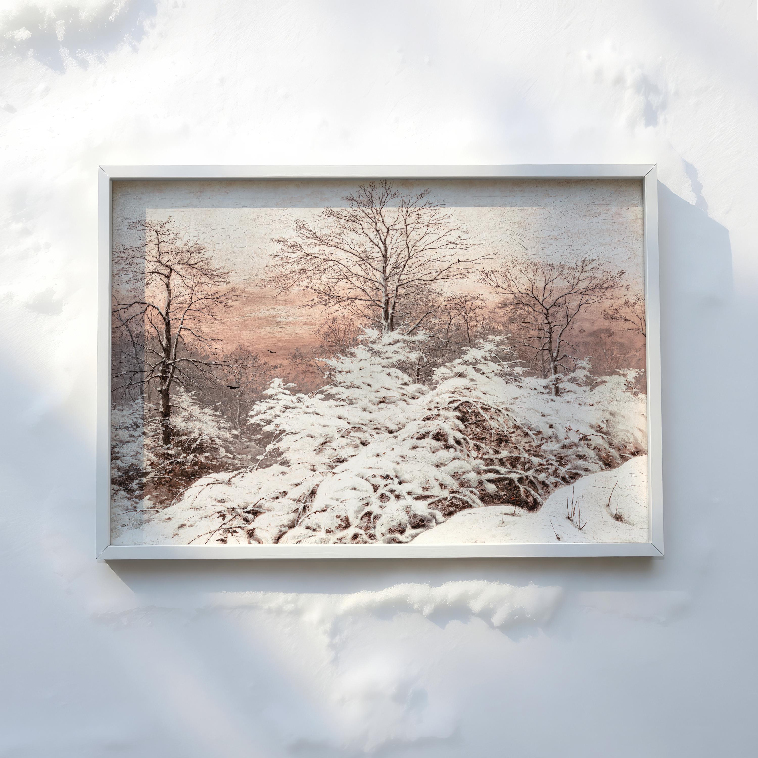 冬の絵 素朴な冬の絵画 - ヴィンテージ風景画 - Etsy 日本