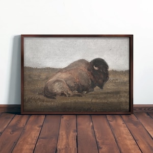 BISON ART POSTER - Rustic Framed Decor