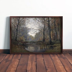 VINTAGE FARMHOUSE ART - Antique Landscape Painting